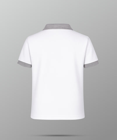 Unisex White PE-Polo T-shirt (GR6 – GR12)-NAS
